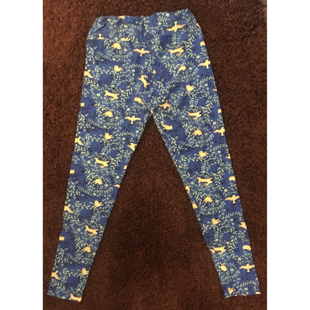 LuLaRoe Leggings OS - Precious Rabbit & Bird print